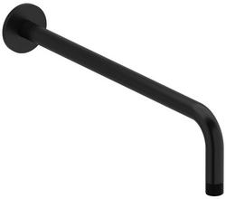 15-3/4 x 2-3/8 x 1/2 in. MNPT x Threaded Brass Shower Arm in Black