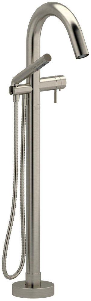 2-way Type T (thermostatic) coaxial floor-mount tub filler with hand shower trim 