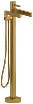 2-way Type T (thermostatic) coaxial floor-mount tub filler with hand shower trim 