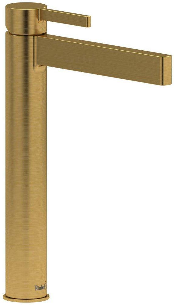 Single Handle Monoblock Bathroom Sink Faucet in Brushed Gold 