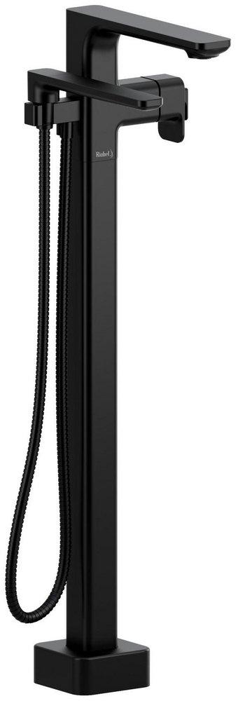 2-way Type T (thermostatic) coaxial floor-mount tub filler with hand shower trim 