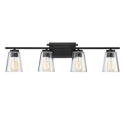 60W 4-Light Medium E-26 Vanity Fixture in Black