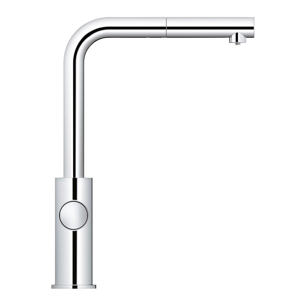 GROHE StarLight&reg; Chrome Single Handle Pull Down Kitchen Faucet 