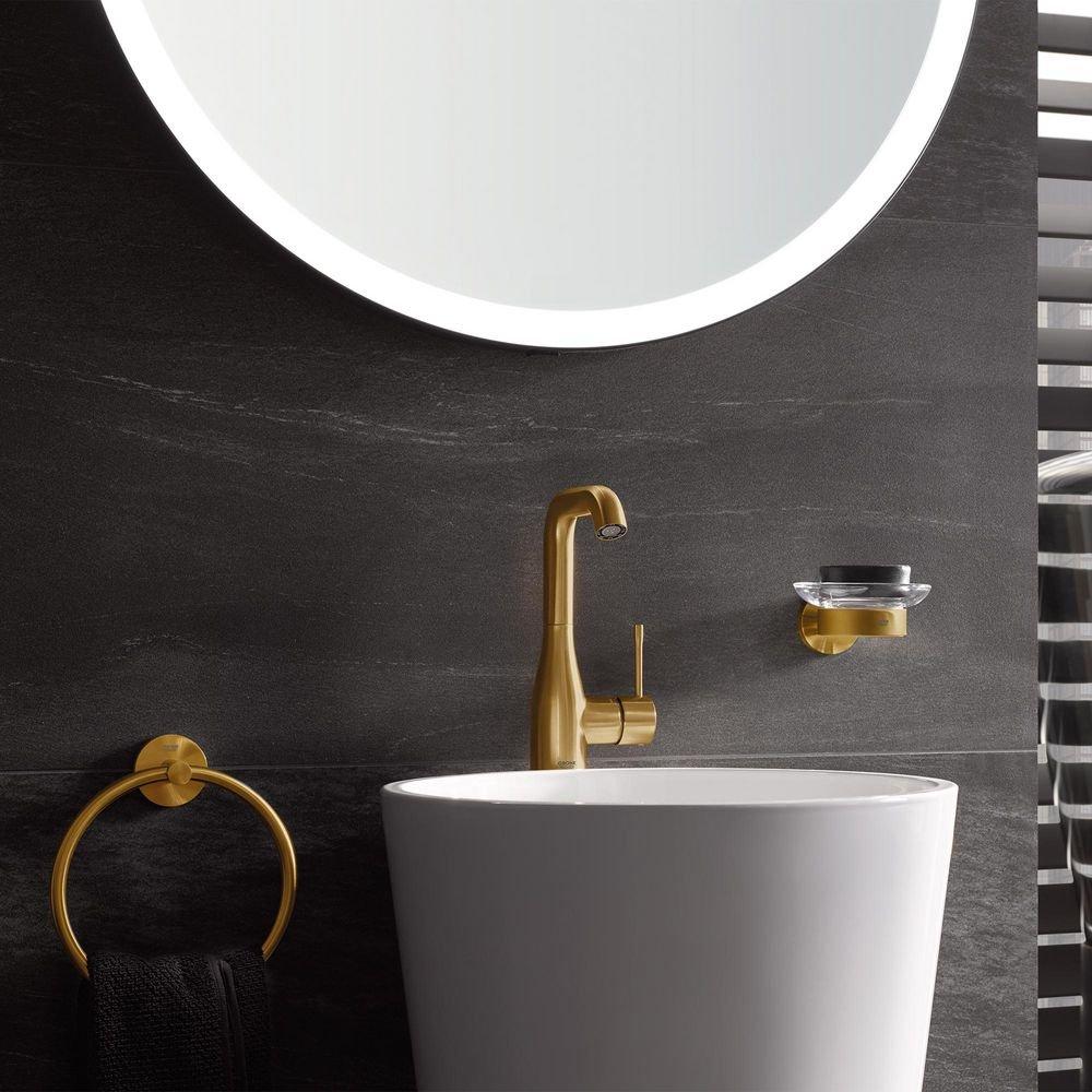 GROHE Brushed Cool Sunrise Round Open Towel Ring 