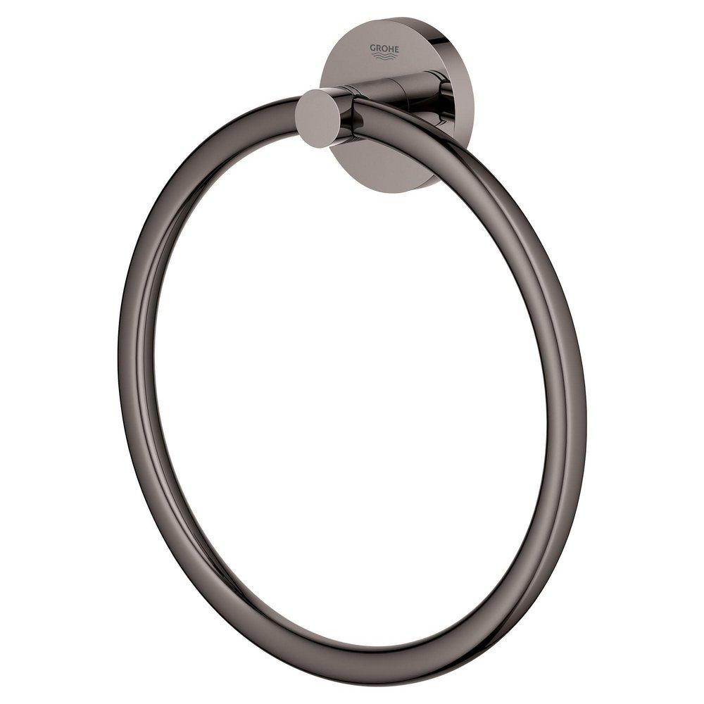 Round Closed Towel Ring in Hard Graphite 