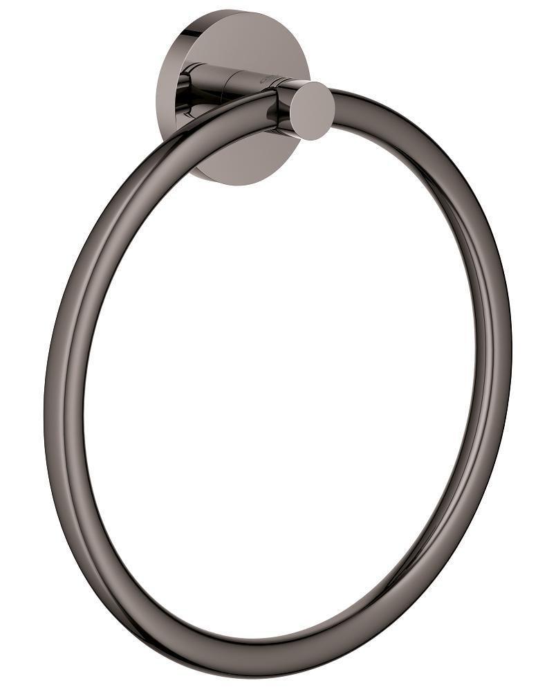 Round Closed Towel Ring in Hard Graphite 