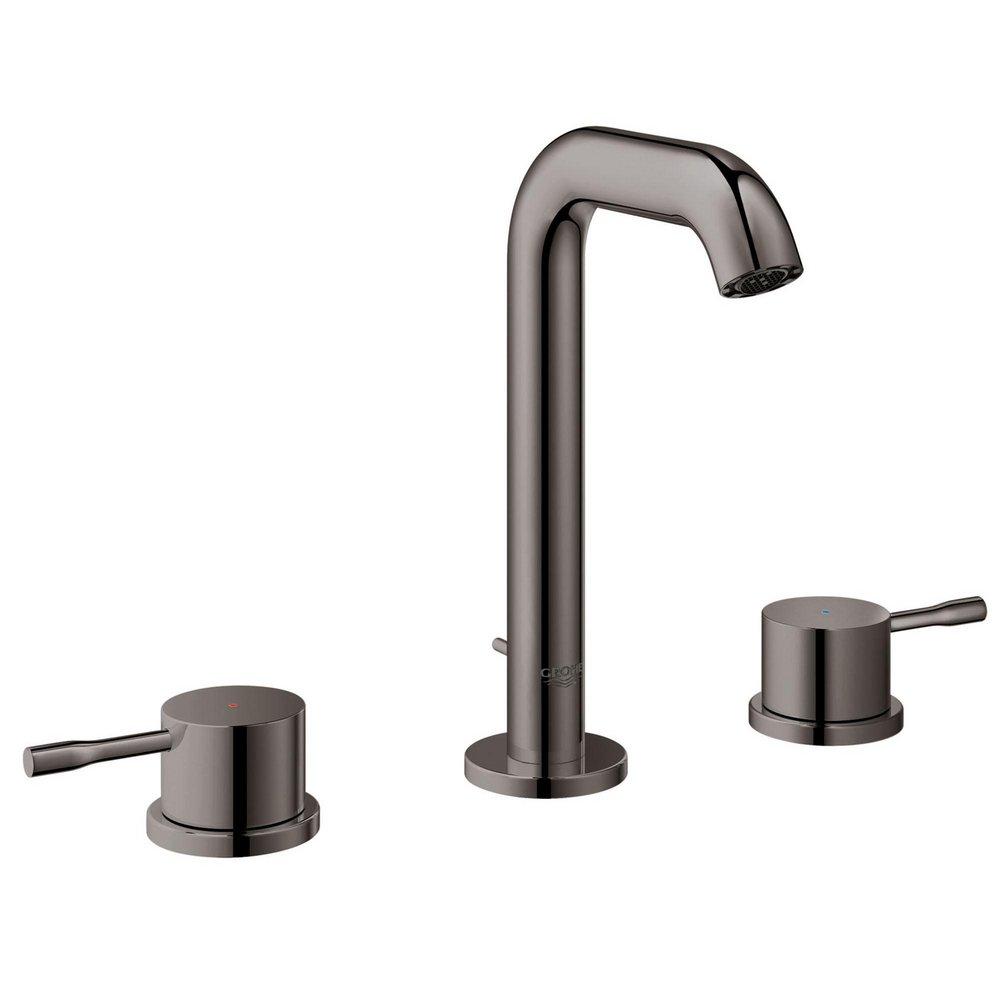 GROHE Hard Graphite Two Handle Widespread Bathroom Sink Faucet 