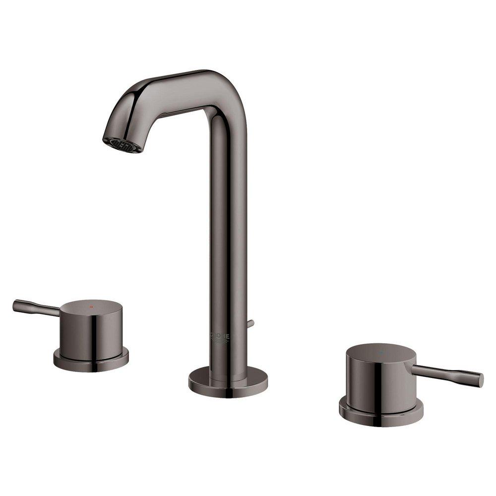 GROHE Hard Graphite Two Handle Widespread Bathroom Sink Faucet 