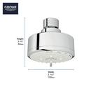 GROHE Hard Graphite Multi Function Jet, Massage and Rain Showerhead 