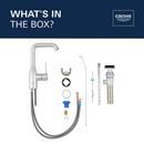 GROHE Brushed Cool Sunrise Single Handle Monoblock Vessel Filler Bathroom Sink Faucet 