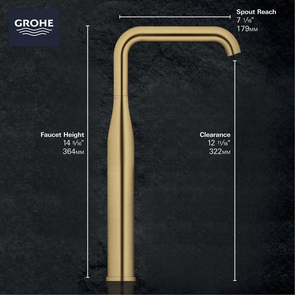 GROHE Graphite Single Handle Vessel Filler Bathroom Sink Faucet Lever Handle 