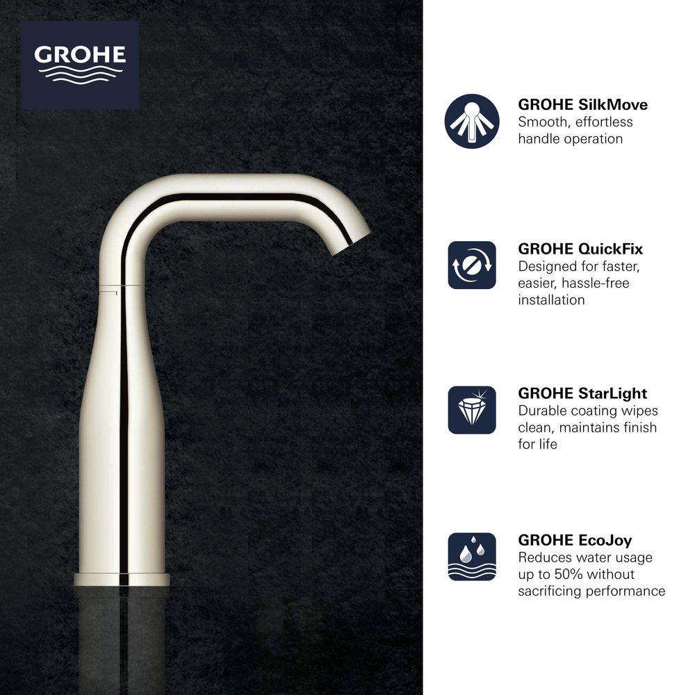 GROHE Brushed Cool Sunrise Single Handle Monoblock Vessel Filler Bathroom Sink Faucet 