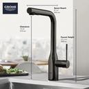 GROHE Hard Graphite Single Handle Pull Out Kitchen Faucet 
