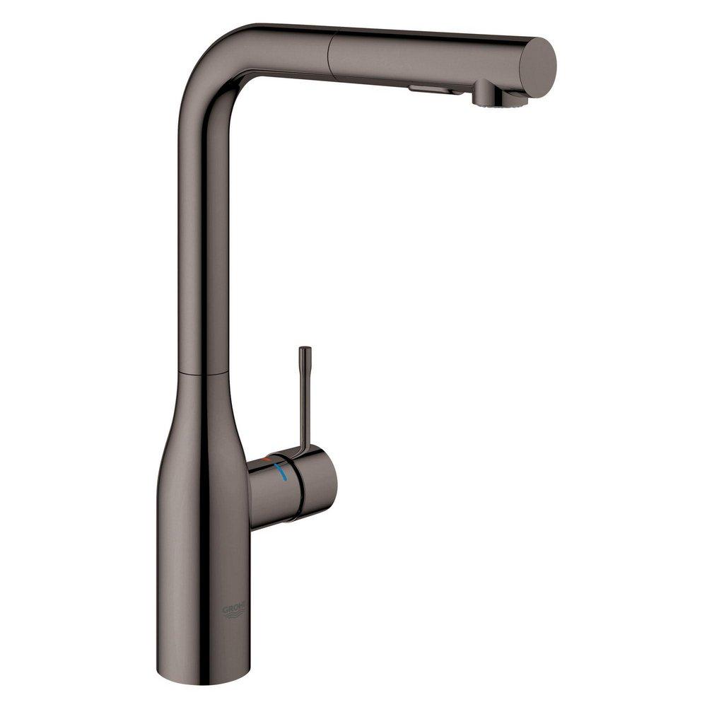 GROHE Hard Graphite Single Handle Pull Out Kitchen Faucet 