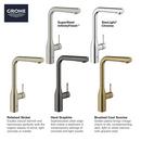 GROHE Hard Graphite Single Handle Pull Out Kitchen Faucet 