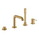 Single Handle Roman Tub Faucet with Handshower in Brushed Cool Sunrise (Trim Only)