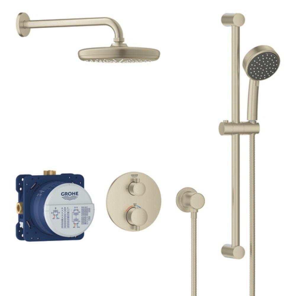 GROHE Brushed Nickel Two Handle Multi Shower System 