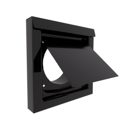 6-1/2 in. Flush Mount Galvanized Steel Dryer Vent in Black