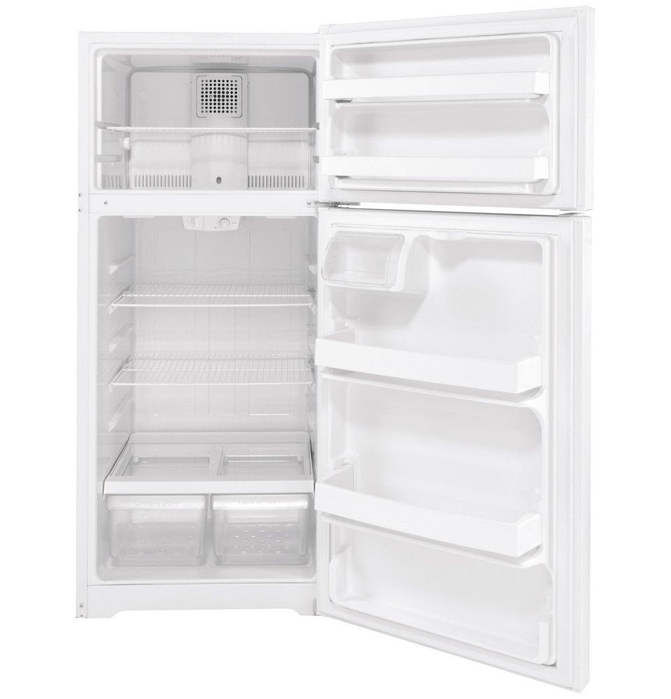 GE® White 28 in. 12.6 cu. ft. Top Mount Freezer Refrigerator 