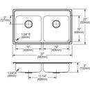 Elkay Lustrous Highlighted Satin 3-Hole 2-Bowl Topmount Kitchen Sink with Rear Center Drain 