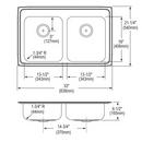 Elkay Lustrous Satin 33 x 21-1/4 in. Stainless Steel Double Bowl Drop-in Kitchen Sink in Lustrous Satin 