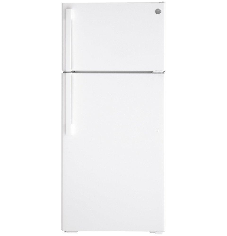 GE® White 28 in. 16.6 cu. ft. Top Mount Freezer Refrigerator 