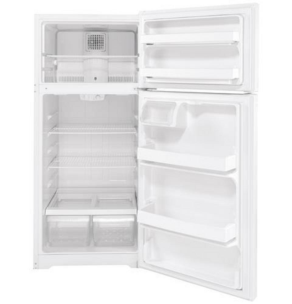 GE® White 28 in. 16.6 cu. ft. Top Mount Freezer Refrigerator 