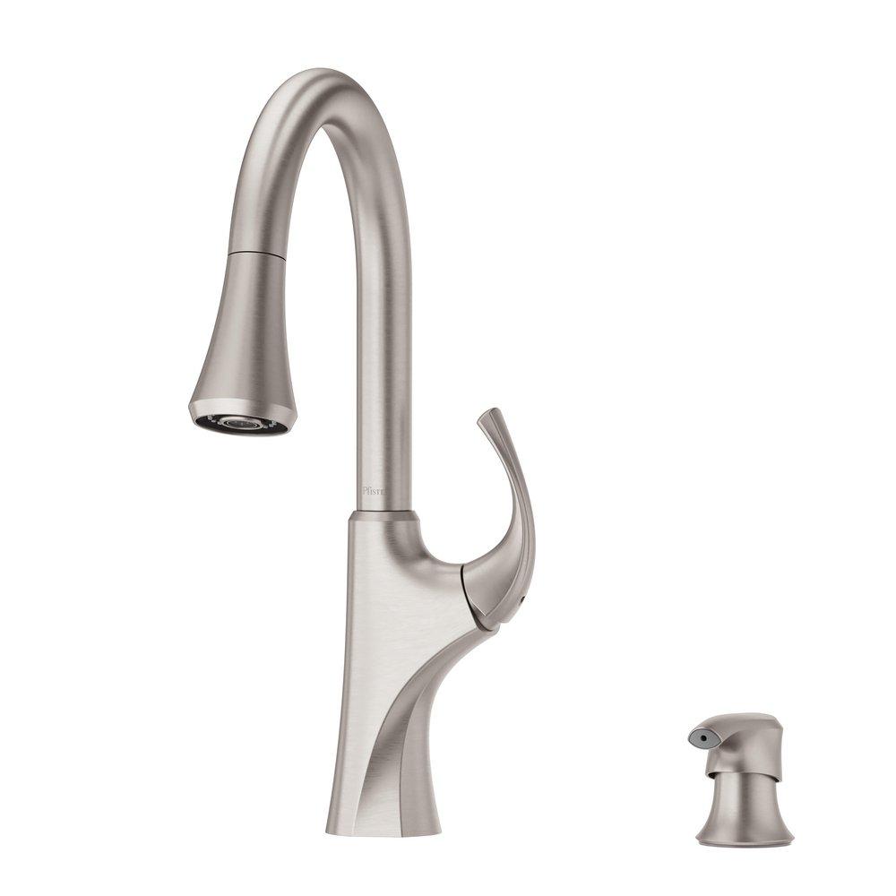 Pfister Spot Defense Stainless Steel Pull Down Single Handle Kitchen Faucet 