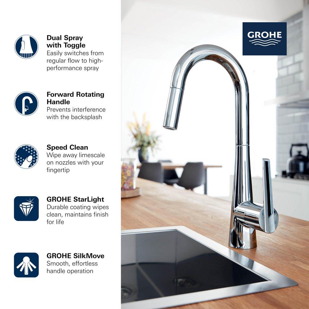 GROHE StarLight Chrome Single Handle Lever Bar Faucet 