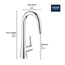 GROHE Starlight Chrome Pull Down Kitchen Faucet 
