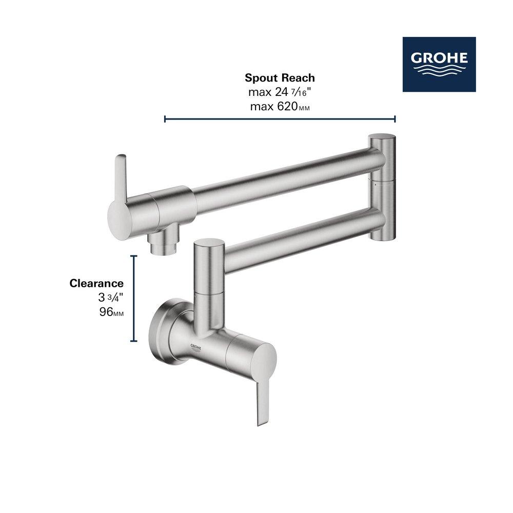GROHE SuperSteel Infinity Two Handle Lever Pot Filler 