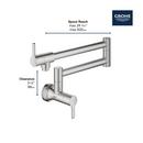 GROHE SuperSteel Infinity Two Handle Lever Pot Filler 