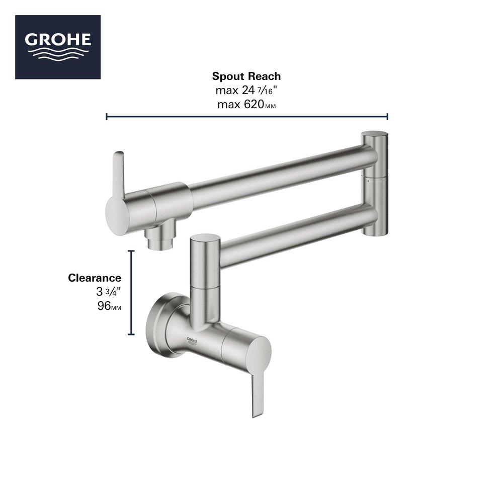GROHE SuperSteel Infinity&trade; Two Handle Lever Pot Filler 