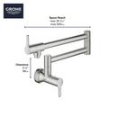 GROHE SuperSteel Infinity&trade; Two Handle Lever Pot Filler 