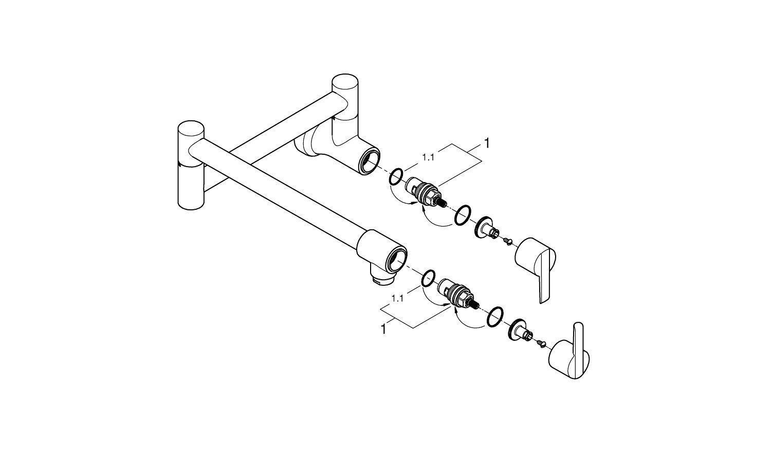 GROHE SuperSteel Infinity&trade; Two Handle Lever Pot Filler 