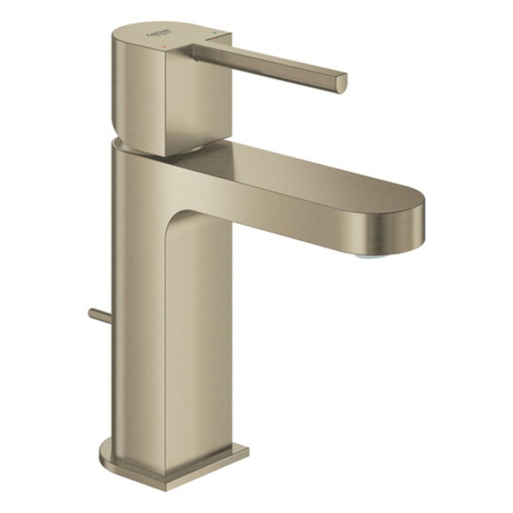 GROHE Brushed Nickel Single Handle Monoblock Bathroom Sink Faucet in Brushed Nickel Lever Handle 