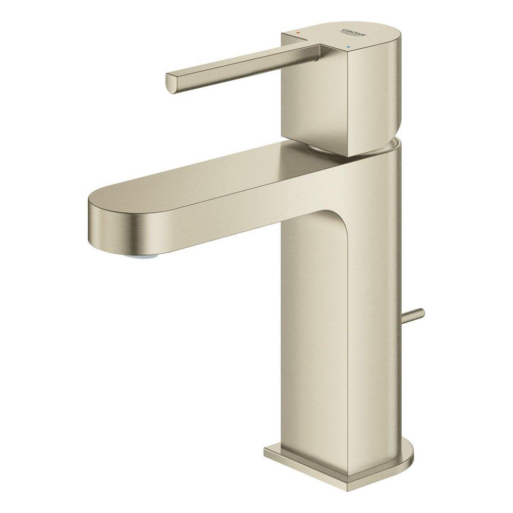 GROHE Brushed Nickel Single Handle Monoblock Bathroom Sink Faucet in Brushed Nickel Lever Handle 