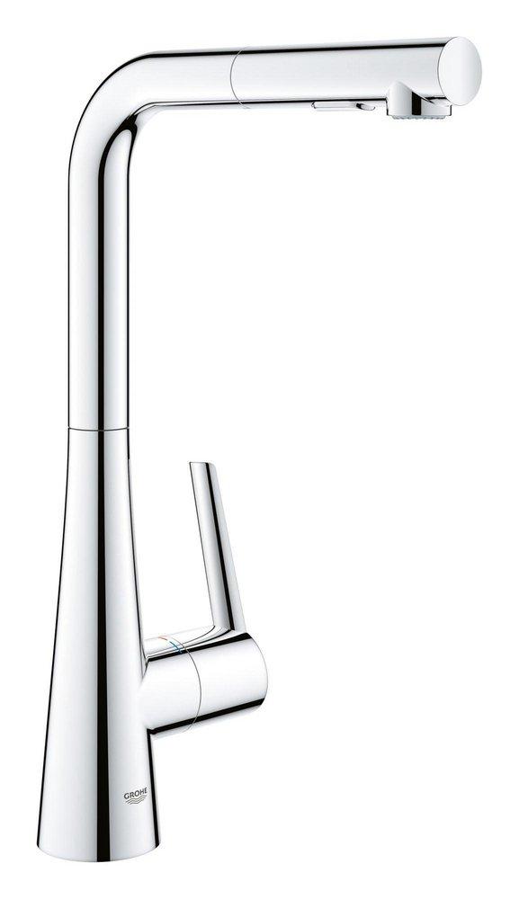 GROHE Chrome Single Handle Pull Down Kitchen Faucet 