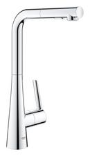 GROHE Chrome Single Handle Pull Down Kitchen Faucet 