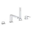 Single Handle Roman Tub Faucet with Handshower in Chrome