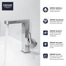 GROHE StarLight&reg; Chrome Single Handle Monoblock Bathroom Sink Faucet 
