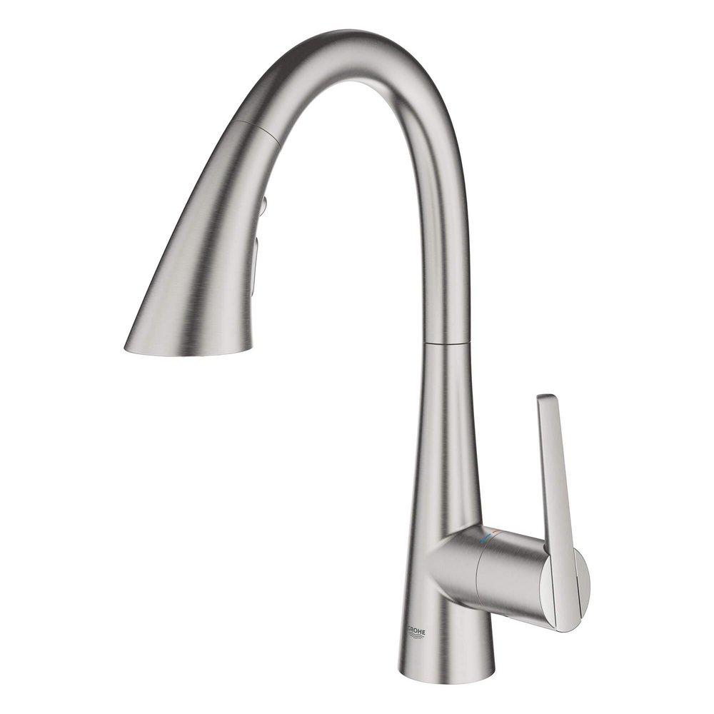 GROHE SuperSteel Infinity Single Handle Pull Out Kitchen Faucet 