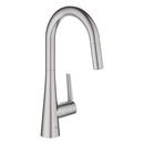 Single Handle Pull Down Kitchen Faucet in Steel