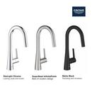 GROHE Steel Single Handle Pull Down Kitchen Faucet 