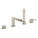 Single Handle Roman Tub Faucet with Handshower in Brushed Nickel