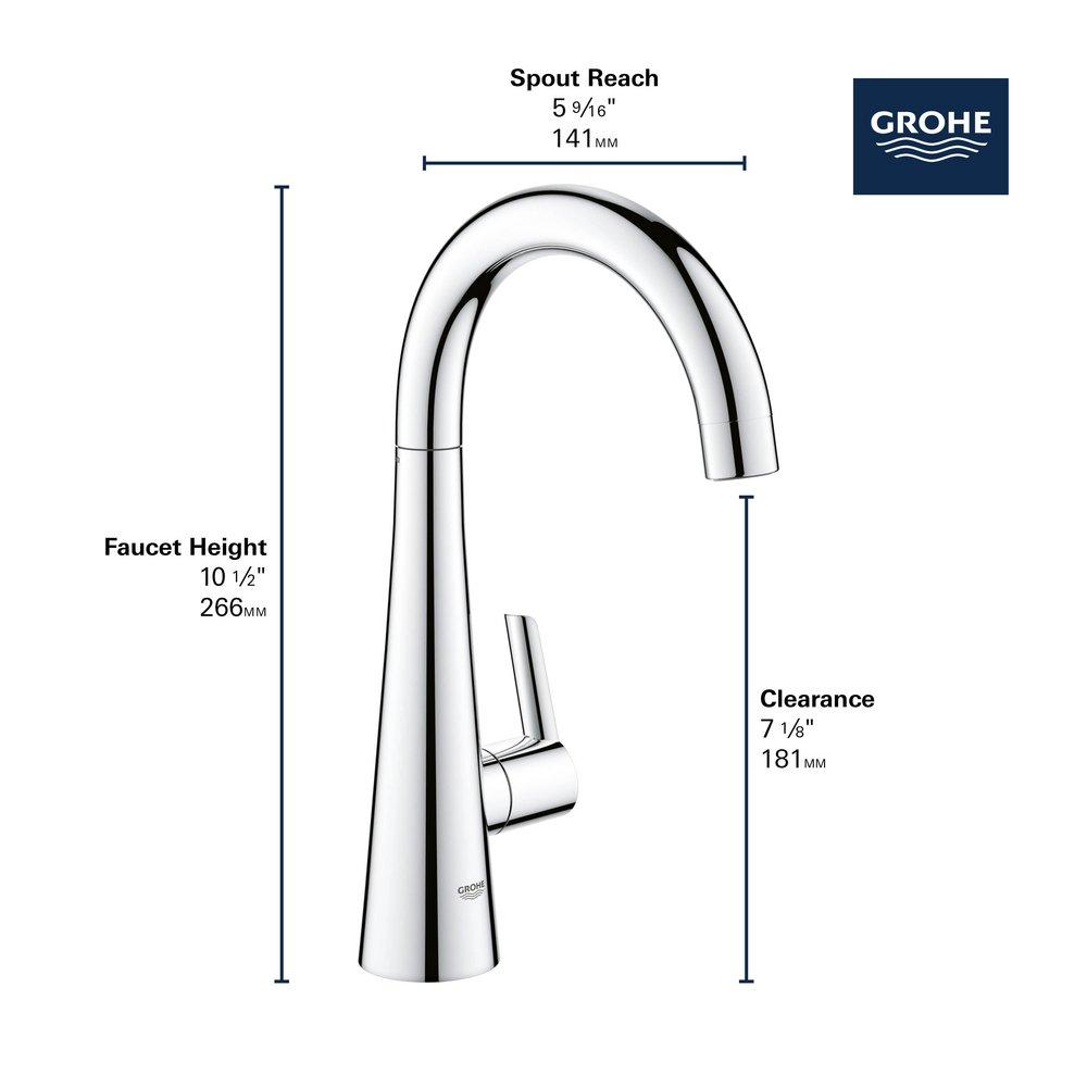 GROHE SuperSteel Infinity Single Handle Lever Handle Bar Faucet 