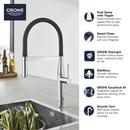 GROHE Hard Graphite Single Handle Pull Out Kitchen Faucet 