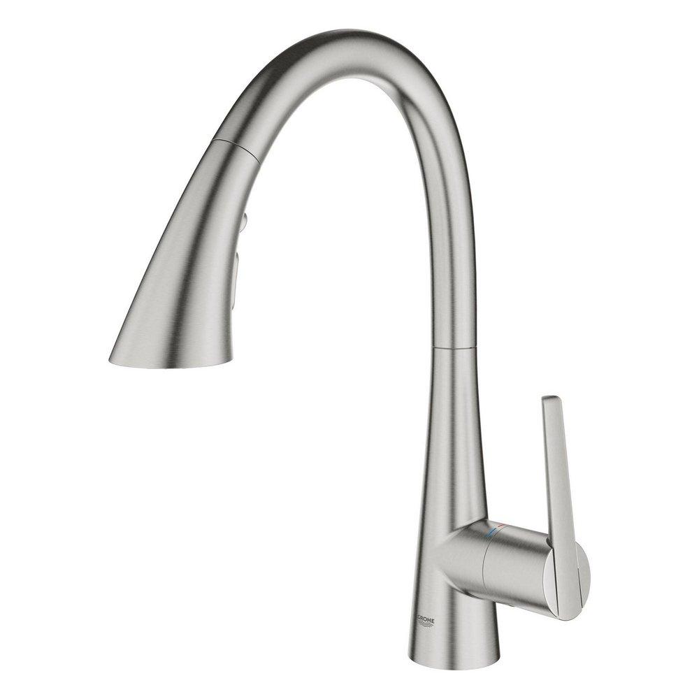 GROHE SuperSteel Infinity Monoblock Single Handle Pull Out Kitchen Faucet 
