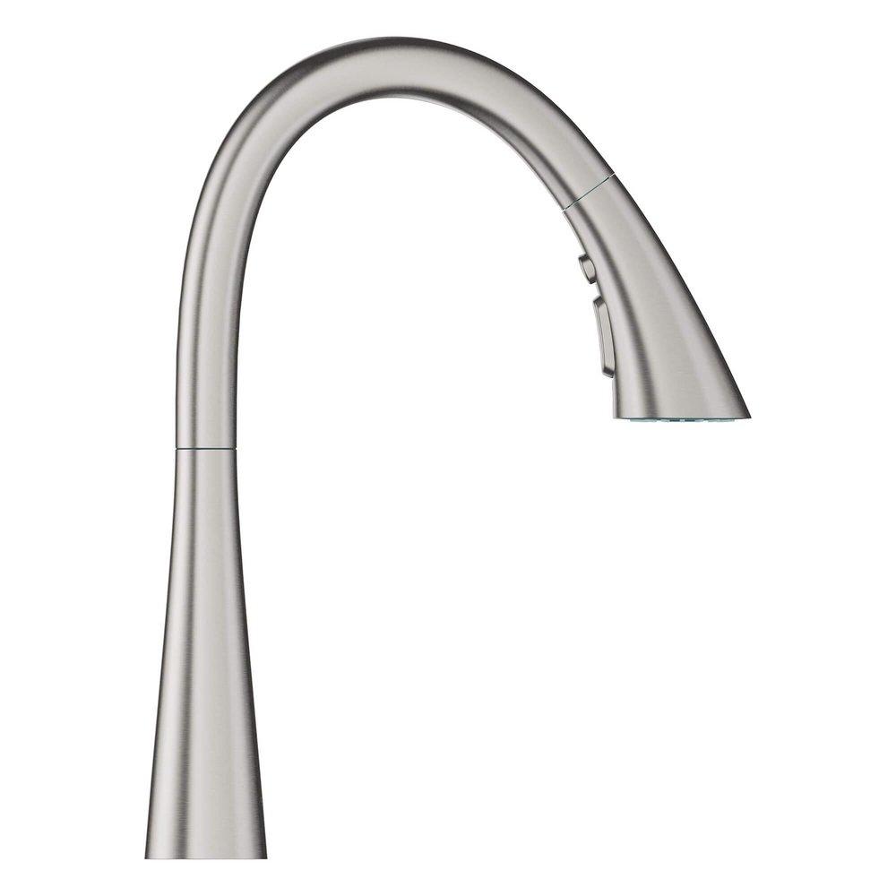 GROHE SuperSteel Infinity Monoblock Single Handle Pull Out Kitchen Faucet 