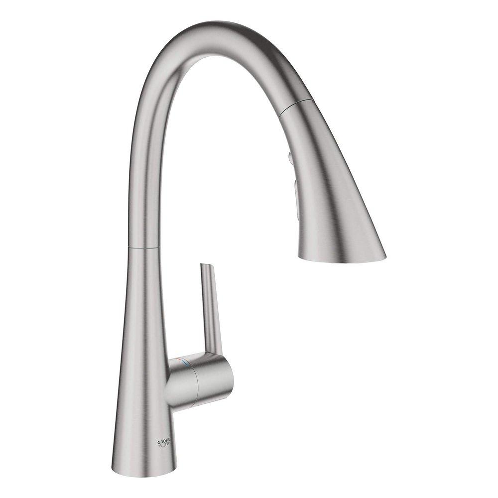 GROHE SuperSteel Infinity Monoblock Single Handle Pull Out Kitchen Faucet 